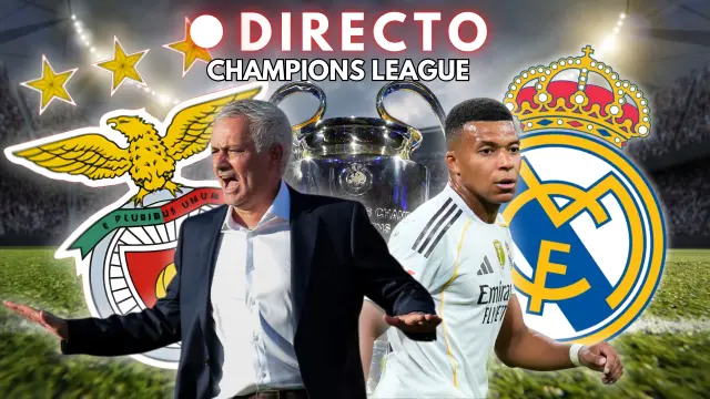 Benfica - Real Madrid de Champions League, en directo