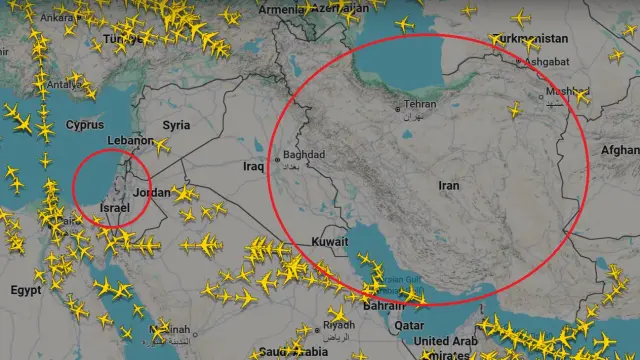 Espacio aéreo cerrado en el corredor entre Irán e Israel