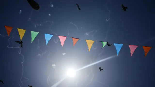 Israeli air defense system fires to intercept missiles during an Iranian attack over Tel Aviv, Israel, Friday, March 6, 2026. (AP Photo/Ohad Zwigenberg)