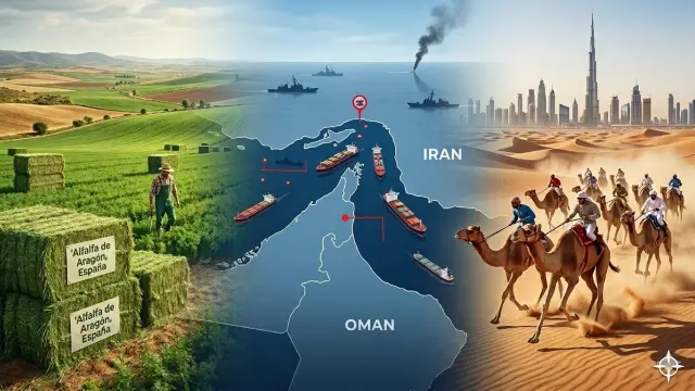 La guerra en Irán golpea al negocio más exótico del campo español: la venta de alfalfa 'deluxe' para carreras de camellos