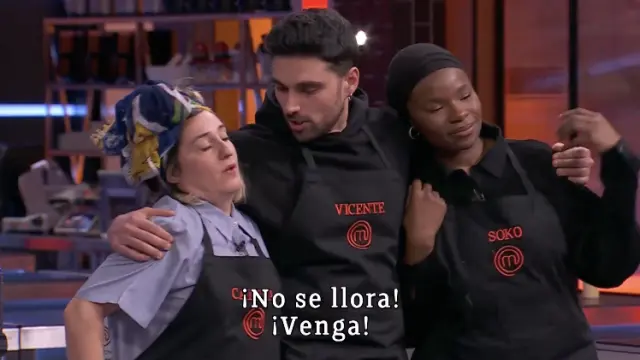 Carolina, Vicente y Soko, en 'MasterChef 14'.