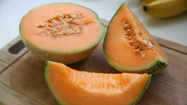 Un melón de la variedad cantalupo.