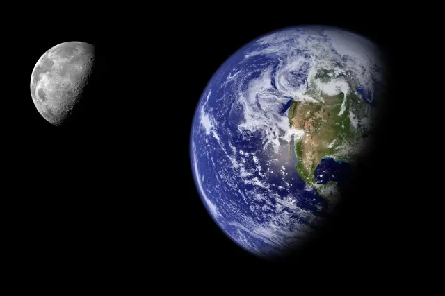 La Tierra y la Luna.