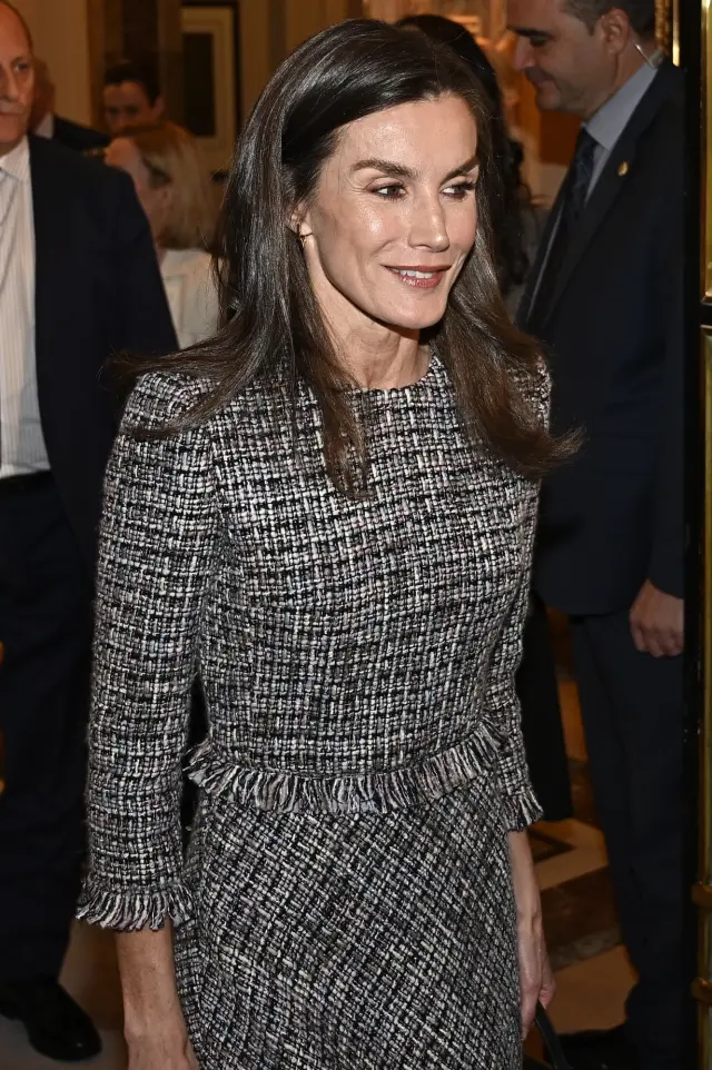 La Reina Letizia durante el acto organizado por la &quot;Fundación Microfinanzas BBVA