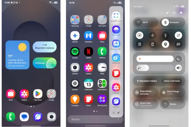 Capturas del aspecto de One UI 7