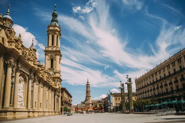 Plaza del Pilar en el Centro Histórico de Zaragoza.