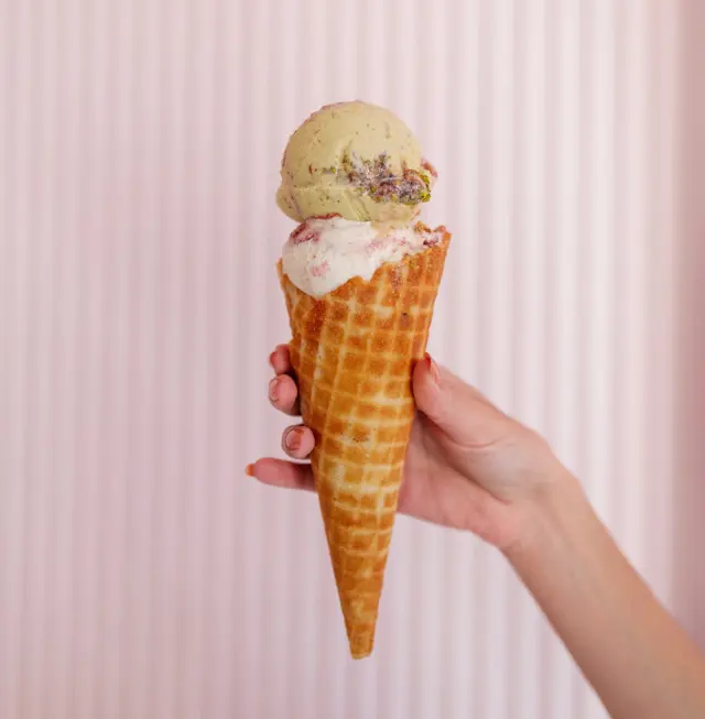 Helado servido en Maison Glacée, Madrid.