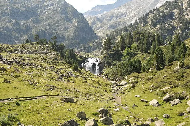 Vista panorámica del paisaje del Forau de Aigualluts, Huesca