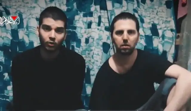 Elkana Bohbot y Yosef-Chaim Ohana, en un vídeo publicado por Hamás.