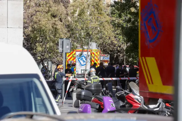 Las imágenes del derrumbe de un edificio en obras en el centro de Madrid