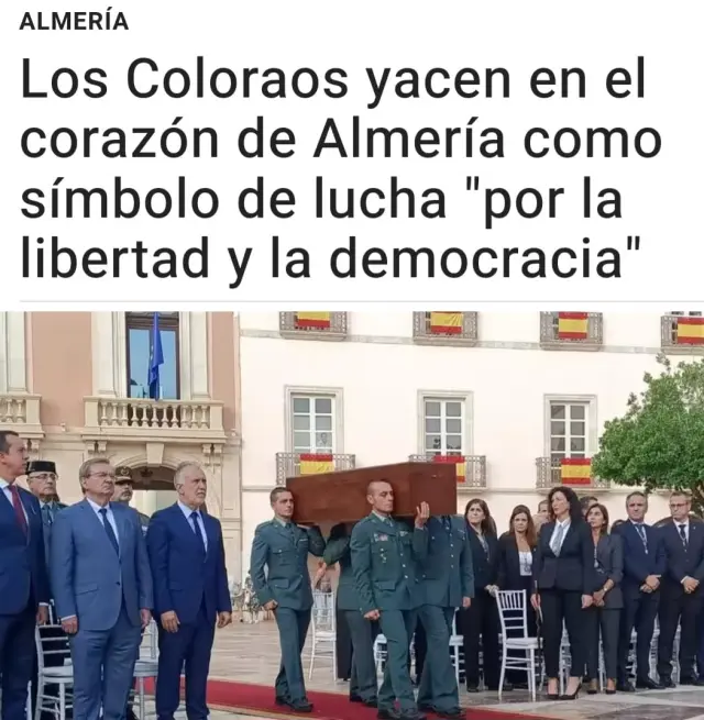 Traslado de los restos de los Coloraos hasta el Mausoleo de donde fueron retirados por la visita de Franco en 1943.