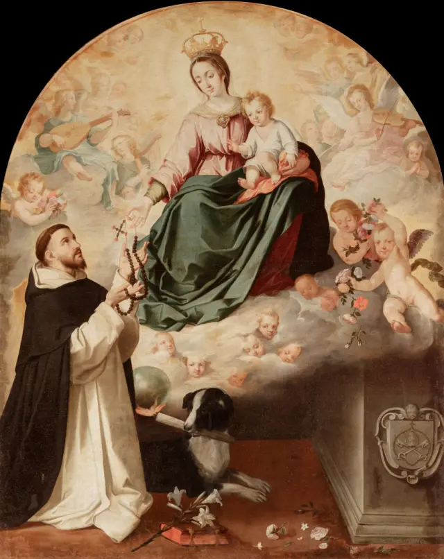 La Virgen entregando el Rosario a Santo Domingo