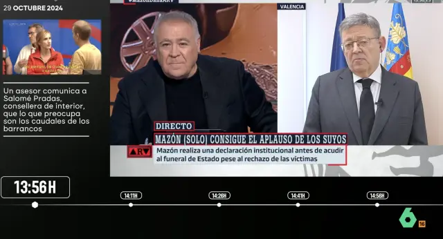 Grafismo de La Sexta con la cronología de los hechos aquel 29 de octubre de 2024