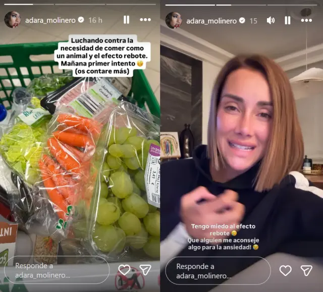 Adara Molinero a través de 'stories' de Instagram.