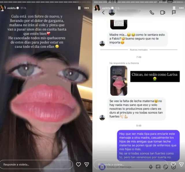 Violeta Mangriñán, a través de 'stories' de Instagram.