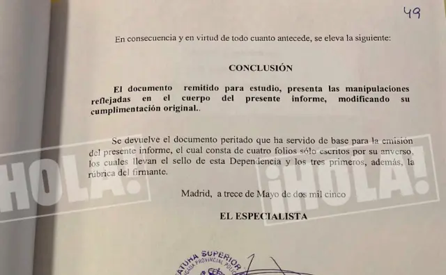 Parte del documento que prueba manipulación.