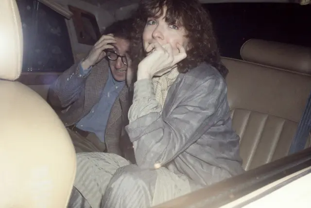 Diane Keaton with Woody Allen in a limousine; circa 1970; New York. (Photo by Art Zelin/Getty Images)