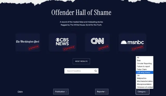 Captura de pantalla de la web creada por la Casa Blanca.