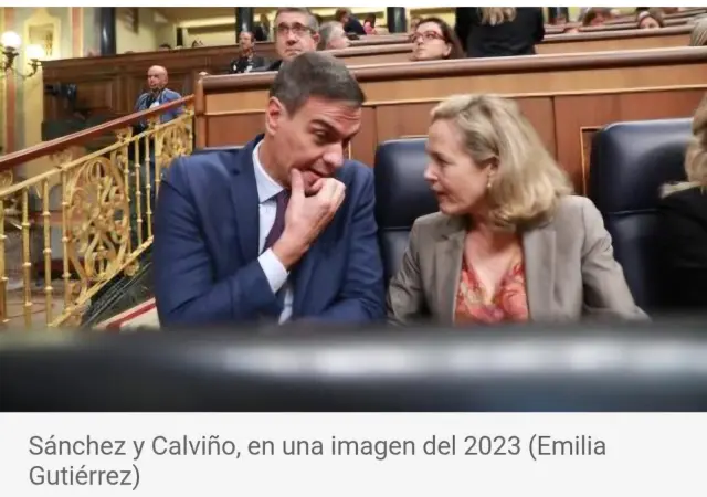 Perdo Sánchez con adia Calviño