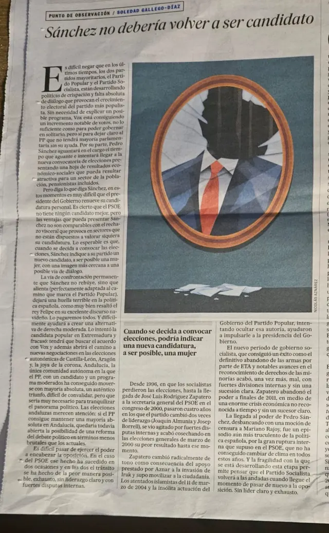 Artículo en El País de hoy de Sol Gallego, probablemente la mejor periodista viva de España. Y me quedo corto. e