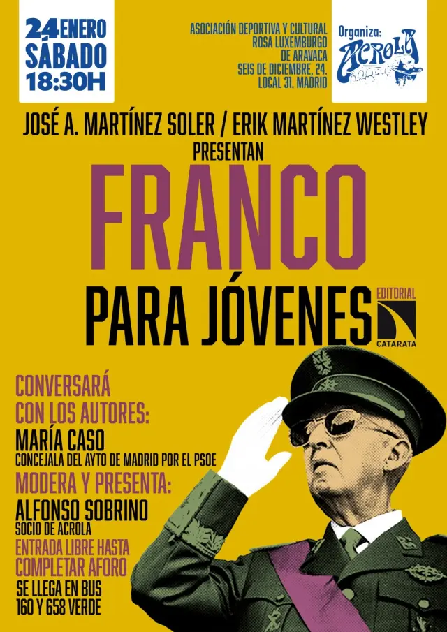 Cartel de acto de ayer por la tarde que duró casi tres horas.