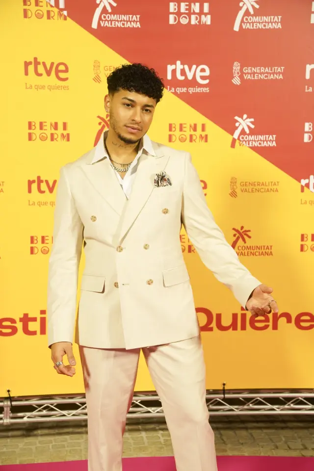 BENIDORM, ALICANTE COMUNIDAD VA, SPAIN - FEBRUARY 06: Singer Kenneth during the welcome to Benidorm Fest 2026, at the Benidorm Cultural Centre, on 7 February 2026, in Benidorm, Alicante, Comunidad Valenciana, Spain. This is the fifth edition of the festival in which two semi-finals will be held - on 10 and 12 February - before the final on 14 February 2026. (Photo By Roberto Plaza/Europa Press via Getty Images)