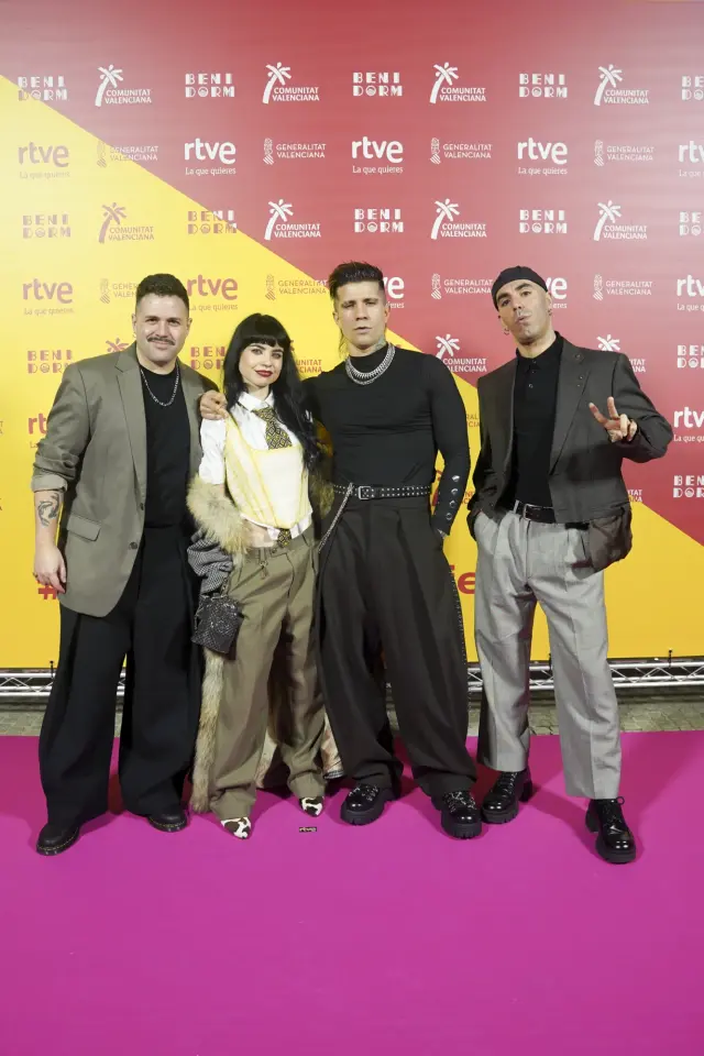 BENIDORM, ALICANTE COMUNIDAD VA, SPAIN - FEBRUARY 06: The group KITAI during the welcome to Benidorm Fest 2026, at the Benidorm Cultural Centre, on 7 February 2026, in Benidorm, Alicante, Comunidad Valenciana, Spain. This is the fifth edition of the festival in which two semi-finals will be held - on 10 and 12 February - before the final on 14 February 2026. (Photo By Roberto Plaza/Europa Press via Getty Images)