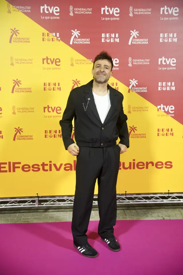 BENIDORM, ALICANTE COMUNIDAD VA, SPAIN - FEBRUARY 06: Singer Funambulista during the welcome to Benidorm Fest 2026, at the Benidorm Cultural Centre, on 7 February 2026, in Benidorm, Alicante, Comunidad Valenciana, Spain. This is the fifth edition of the festival in which two semi-finals will be held - on 10 and 12 February - before the final on 14 February 2026. (Photo By Roberto Plaza/Europa Press via Getty Images)