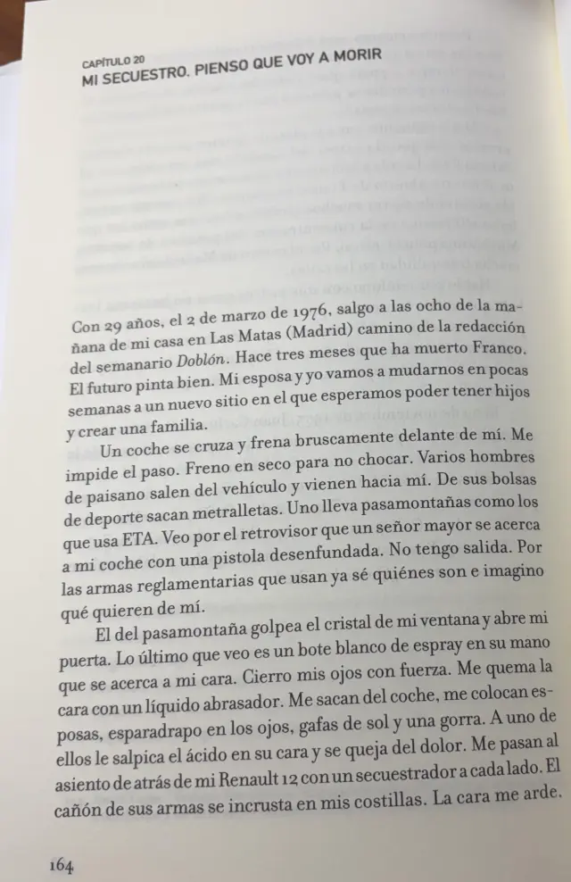 Capítulo 20 de "Franco para jóvenes" sobre mi secuestro, torturas y ejecución simulada para que revelara mi fuentes de información.
