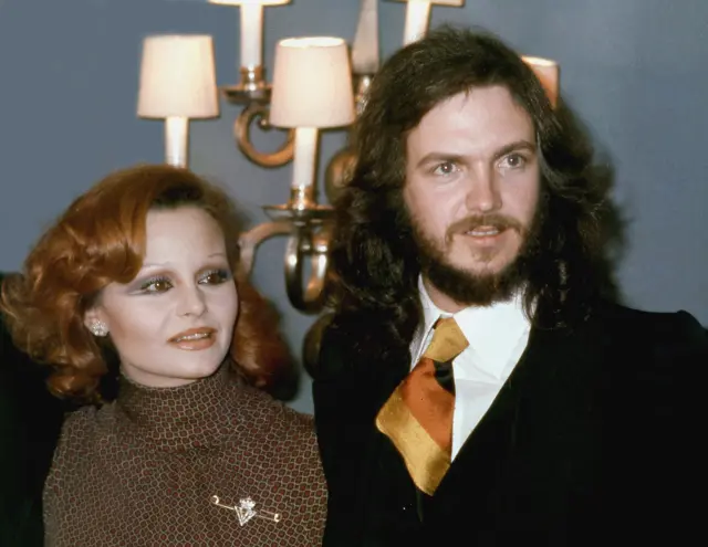 Spanish singer Camilo Sesto with Spanish singer and actress Rocio Durcal, Madrid, Spain, 1975. (Photo by Gianni Ferrari/Cover/Getty Images)