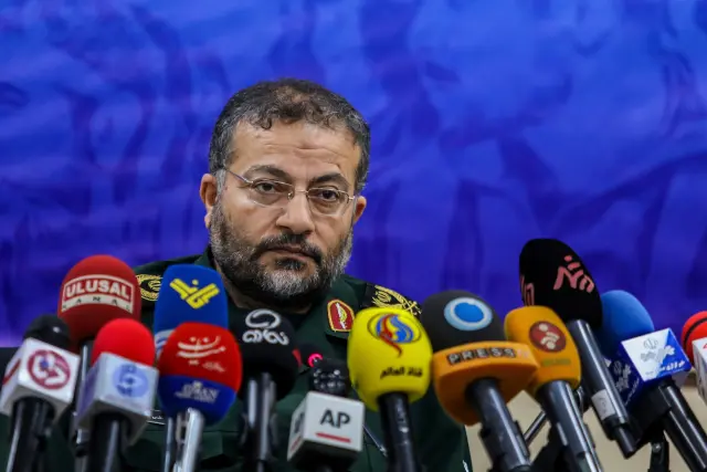 FILE - Commander of Iran's Basij paramilitary force, Gen. Gholam Reza Soleimani, gives a press conference in There, Iran, Nov. 18, 2019. (AP Photo/Ebrahim Noroozi, File)Associate Press/ LaPresseOnly Italy and Spain