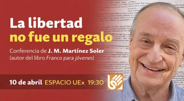 Cartel anunciador "La libertad no fue un regalo"  en el Espacio Uex de Cáceres.