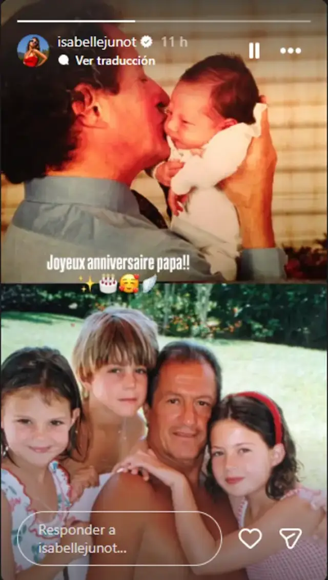 El montaje de Isabelle sobre su padre.