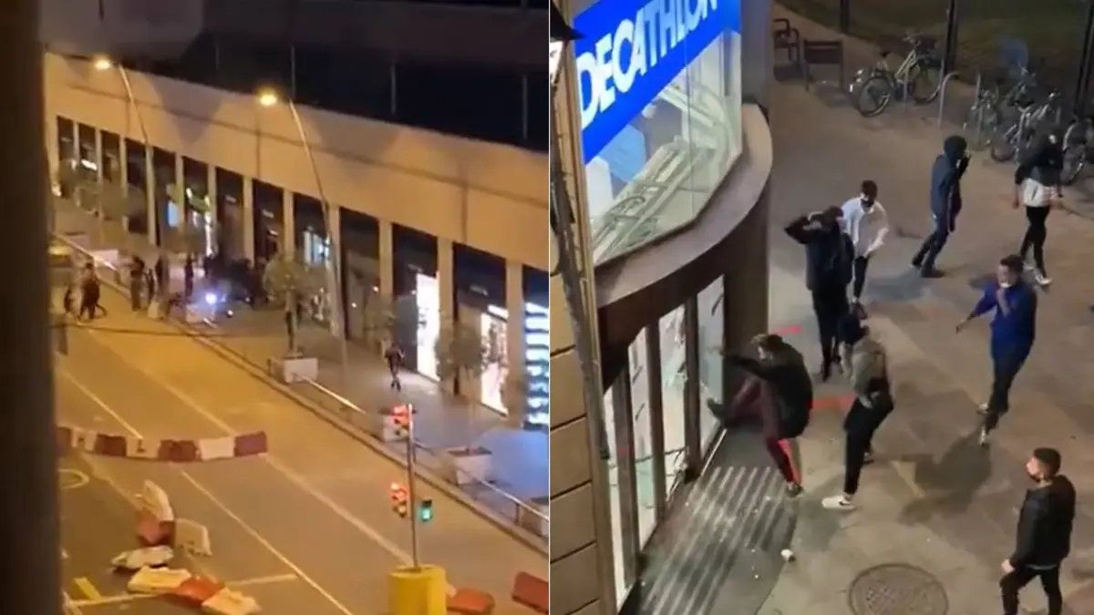 Saqueo de tiendas en Barcelona durante la batalla campal ...