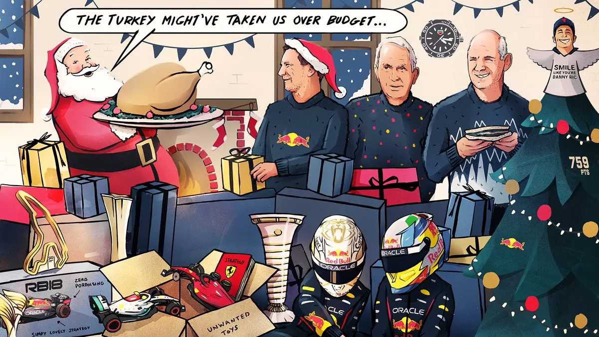 Los ‘recados’ de Red Bull a Mercedes y a Ferrari en la felicitación navideña compartida en las redes sociales de la escudería