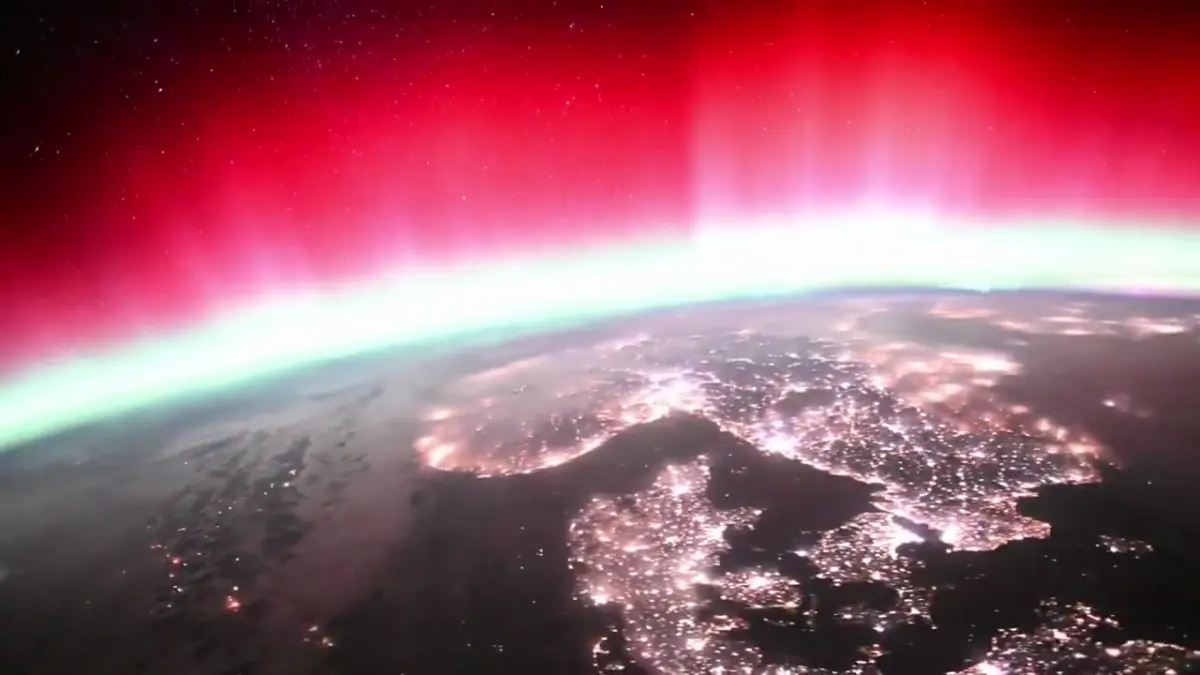 Astronauta japonés capta aurora boreal desde la Estación Espacial Internacional