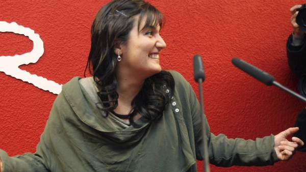 Andrea Fuentes sonríe a las cámaras el día que anunció su retirada.