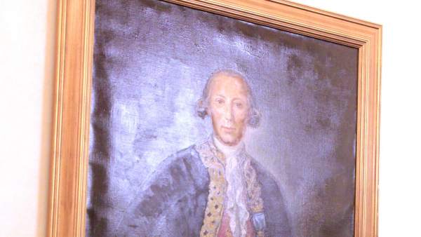 Aspecto del cuadro del héroe militar español Bernardo de Gálvez, del pintor malagueño Carlos Monserrate, que se ha colgado en el Senado en Washington (EE UU).