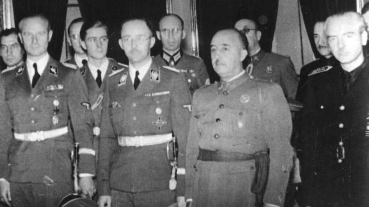 Karl Wolff, Heinrich Himmler, Francisco Franco y Ramón Serrano Suñer.