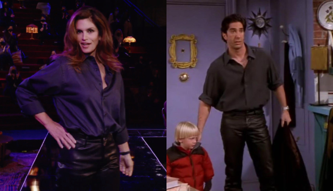 Foto: Cindy Crawford con los pantalones de cuero de Ross | 'Friends ...