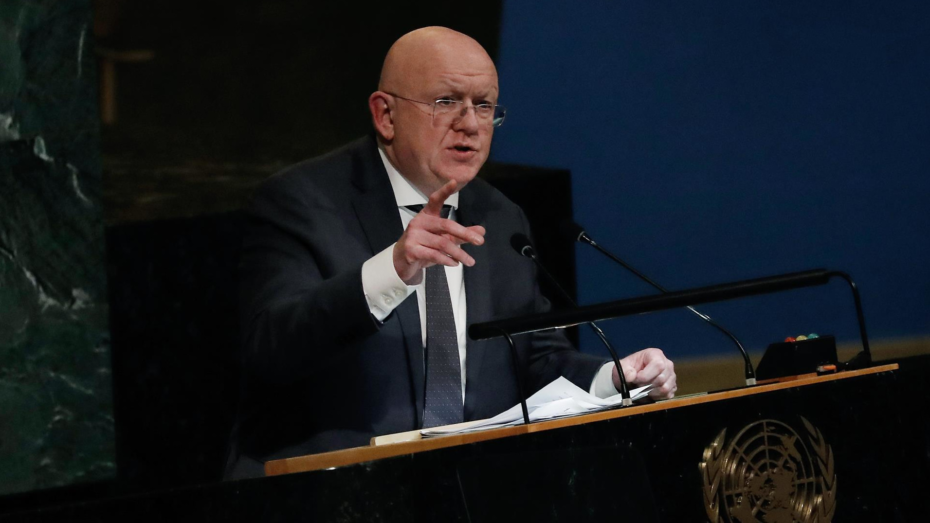 El embajador ruso ante Naciones Unidas, Vasili Nebenzia.