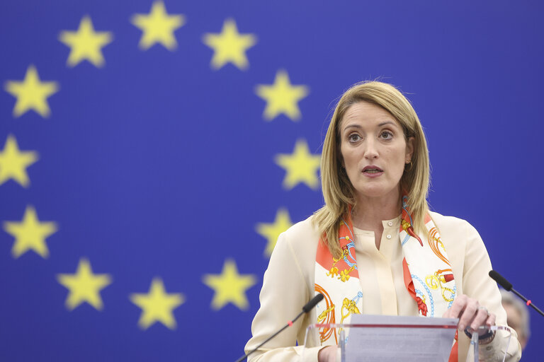 La presidenta del Parlamento Europeo, Roberta Metsola.