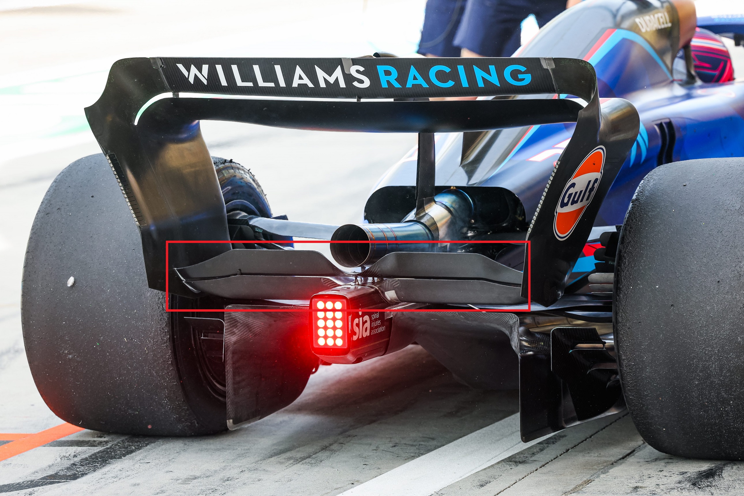 El beam wing del monoplaza de Williams.