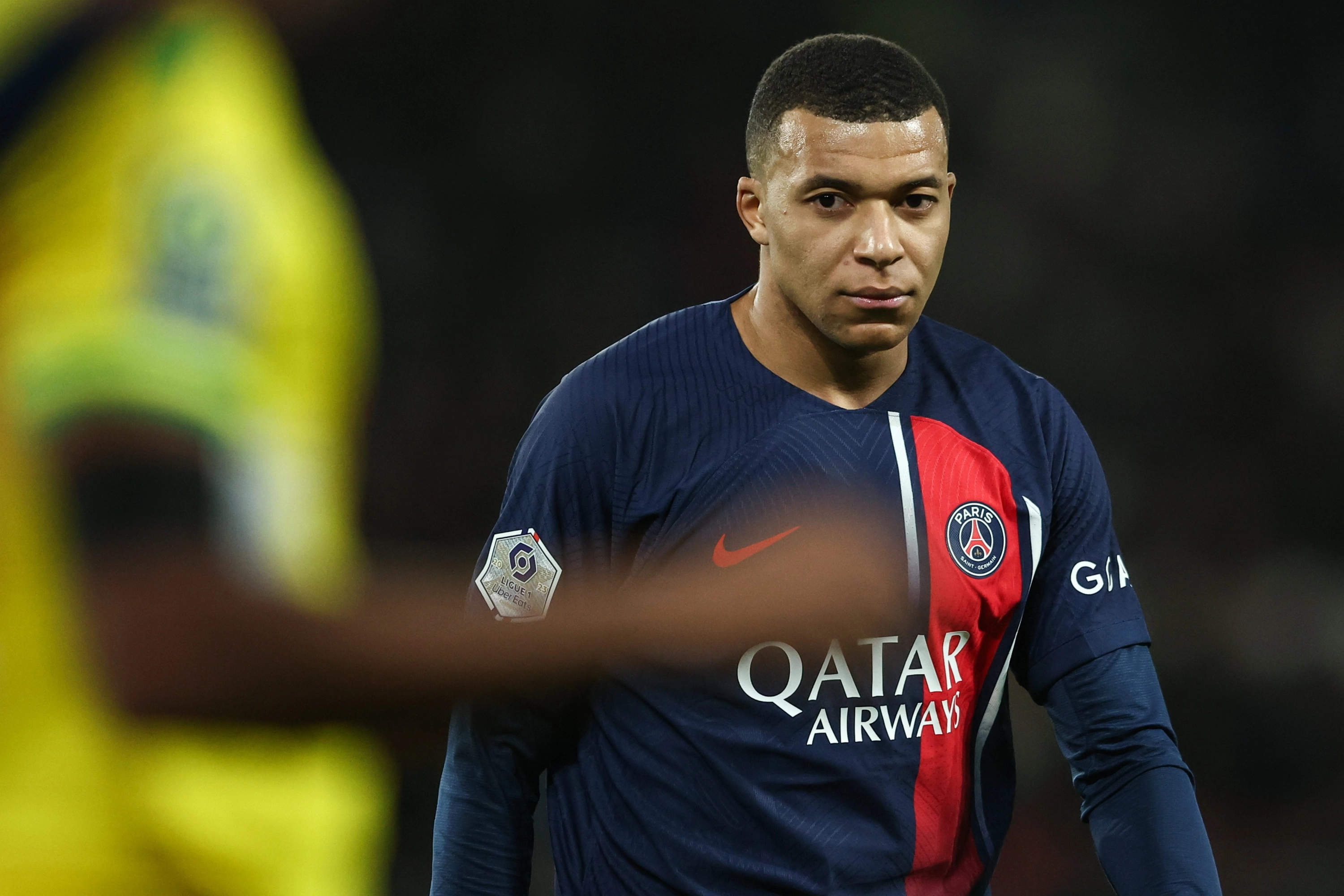 Kylian Mbappé, durante el partido entre el PSG y el Nantes.
