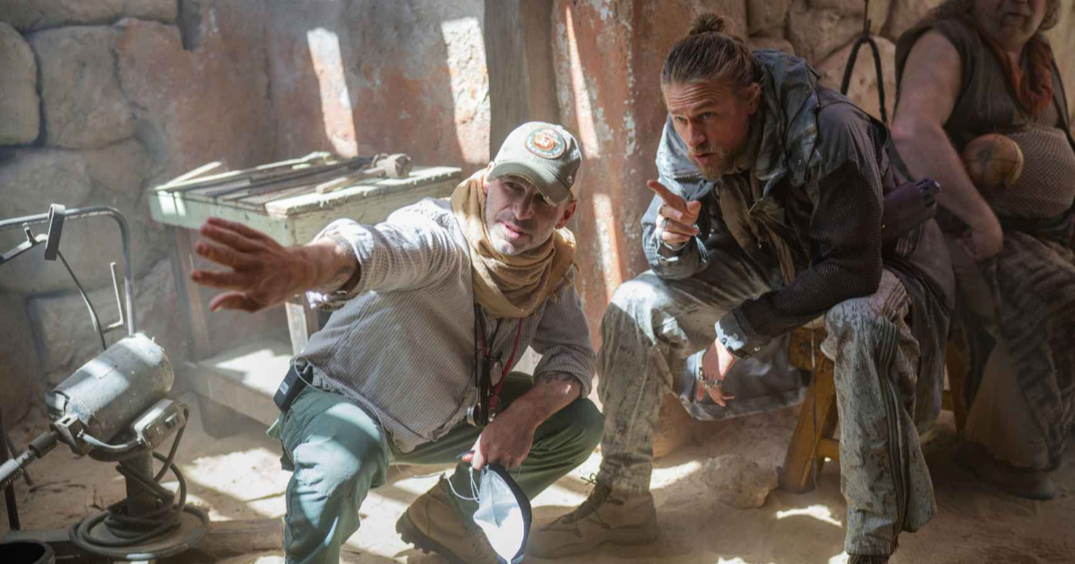 Zack Snyder and Charlie Hunnam in the filming of 'Rebel Moon'