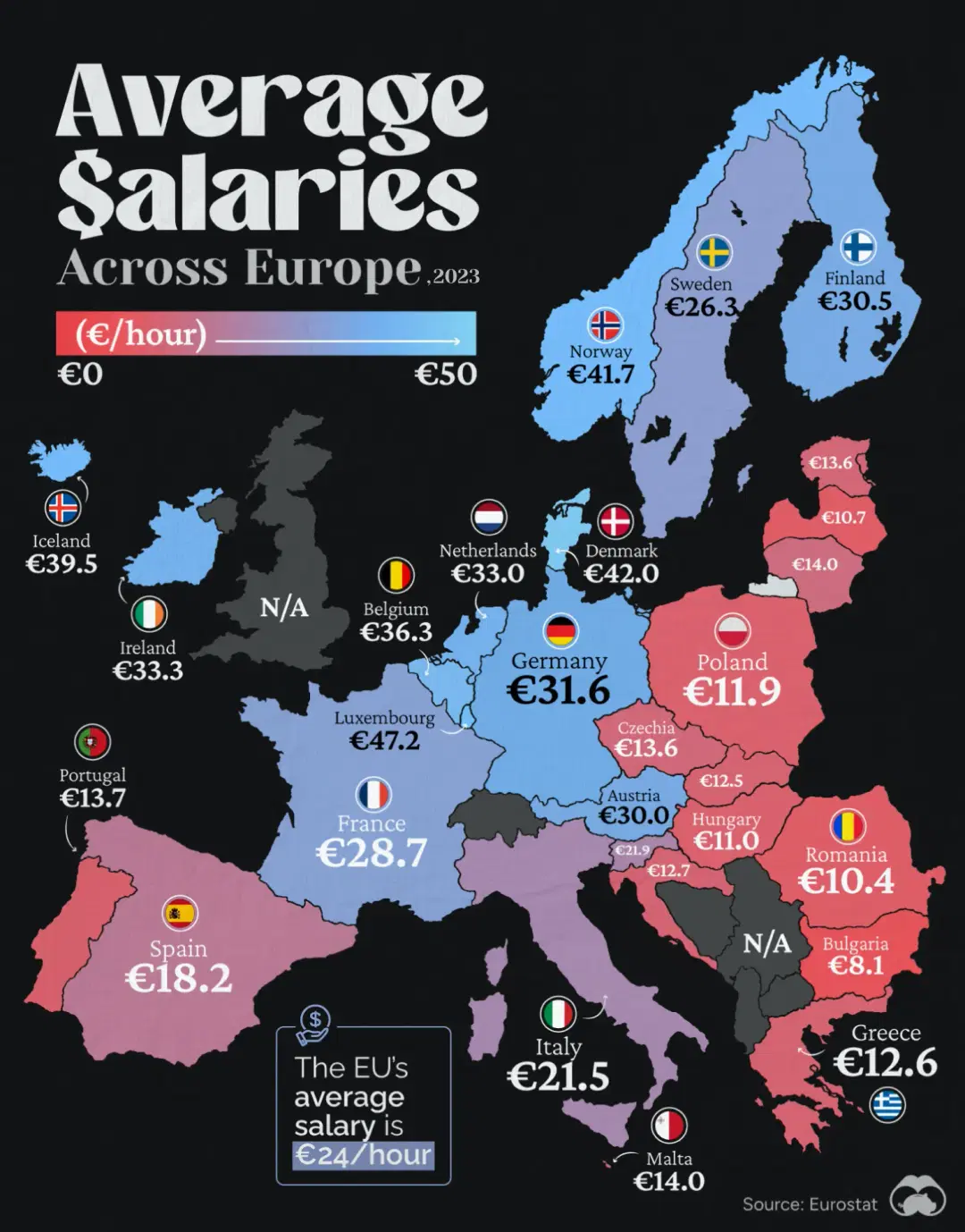 Crean Un Mapa Virtual De Los Salarios En Europa Espa a Queda Muy Lejos crean-un-mapa-virtual-de-los-salarios-en-europa-espa-a-queda-muy-lejos
