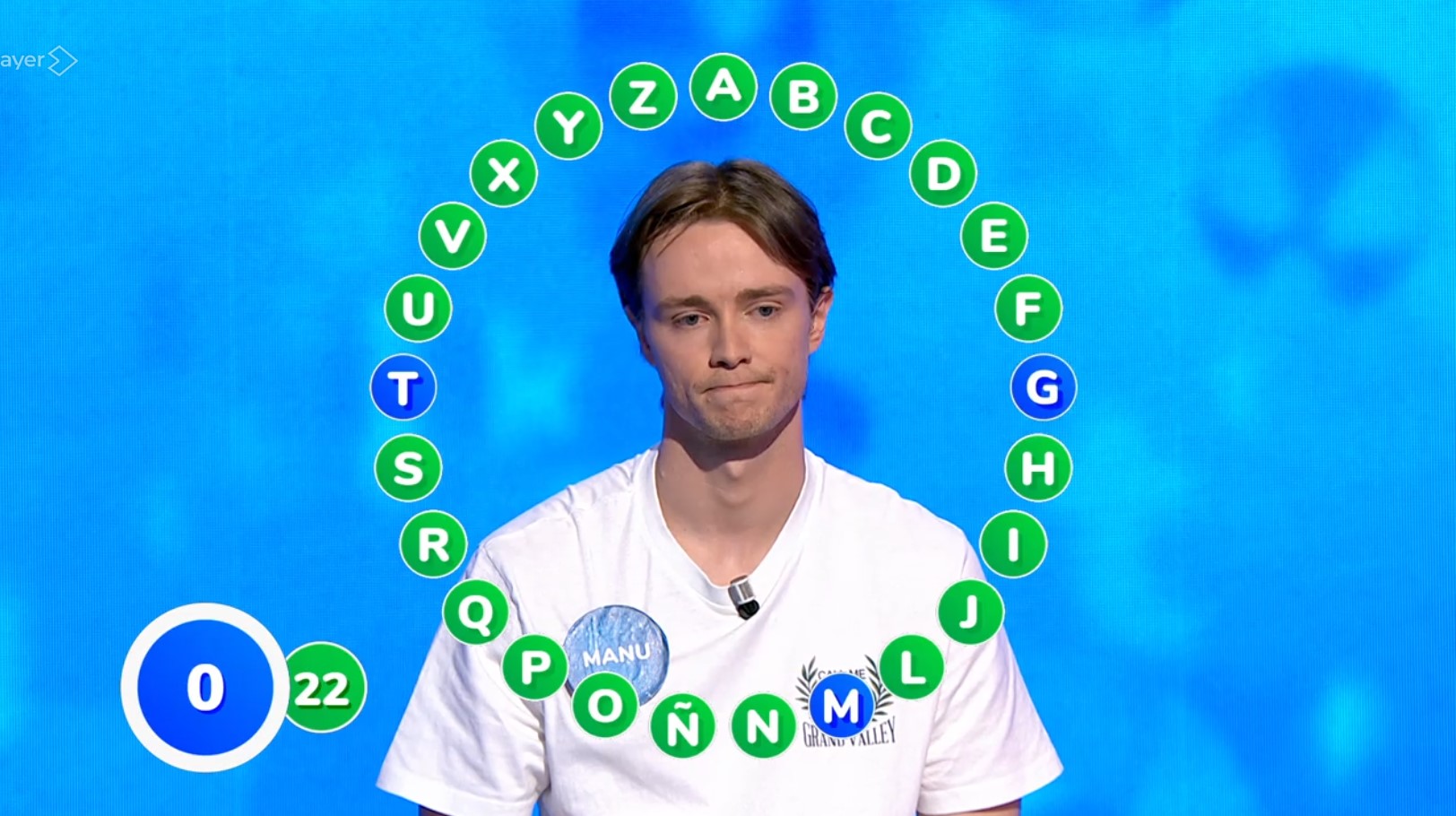 Manu, en 'Pasapalabra'.