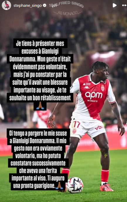 Wilfried Singo pide perdón en sus redes sociales.