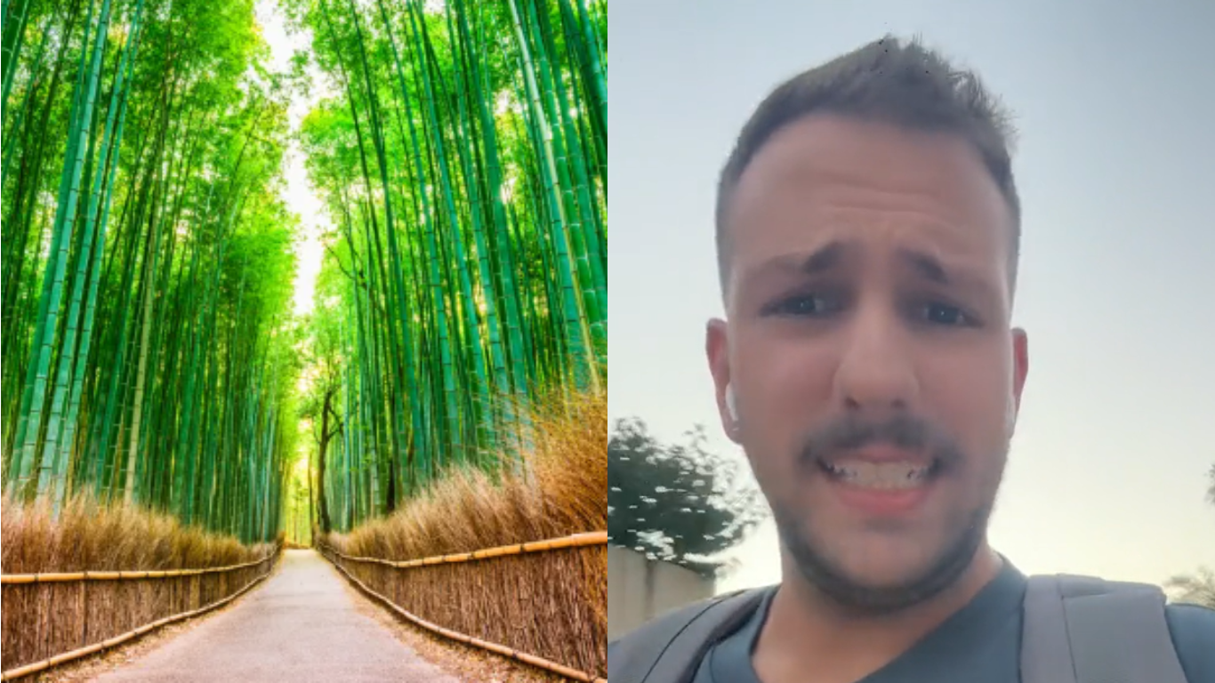 Bosque de Bambú de Arashiyama y un turista español.
