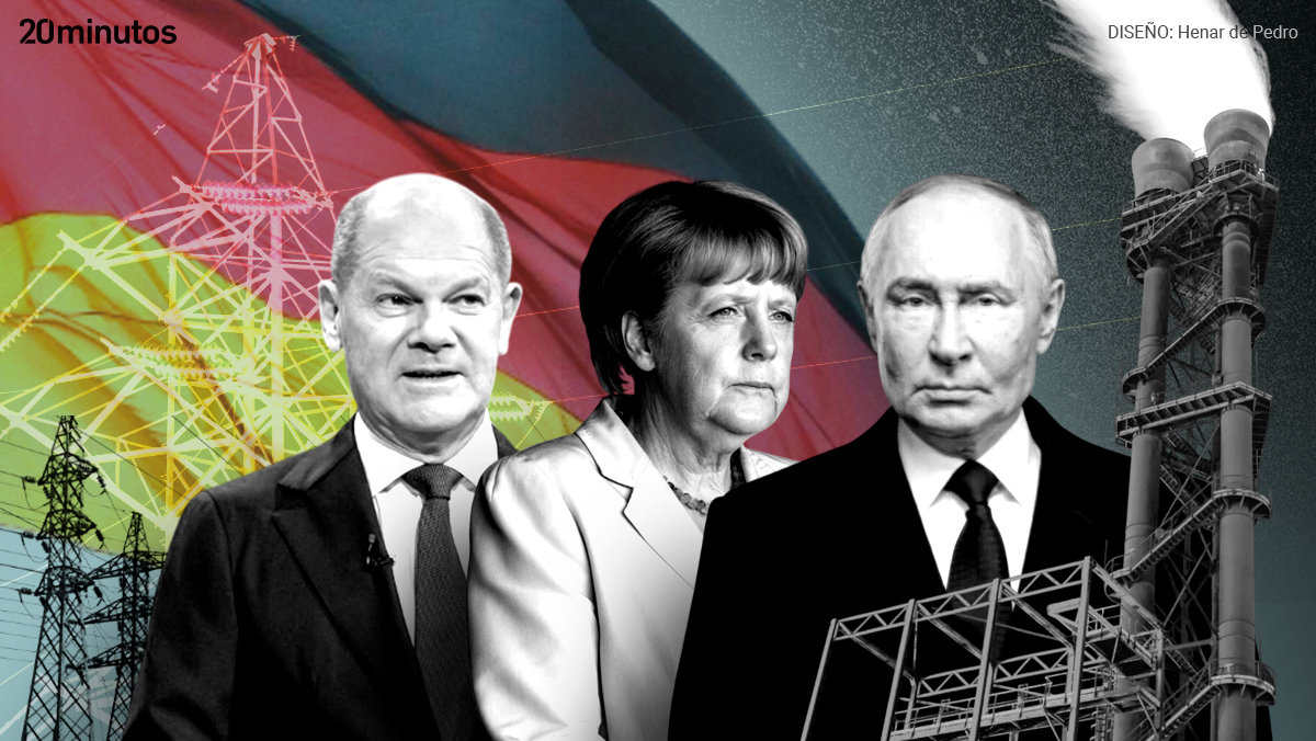 Scholz, Merkel y Putin y el desafío energético al que se enfrenta Alemania.